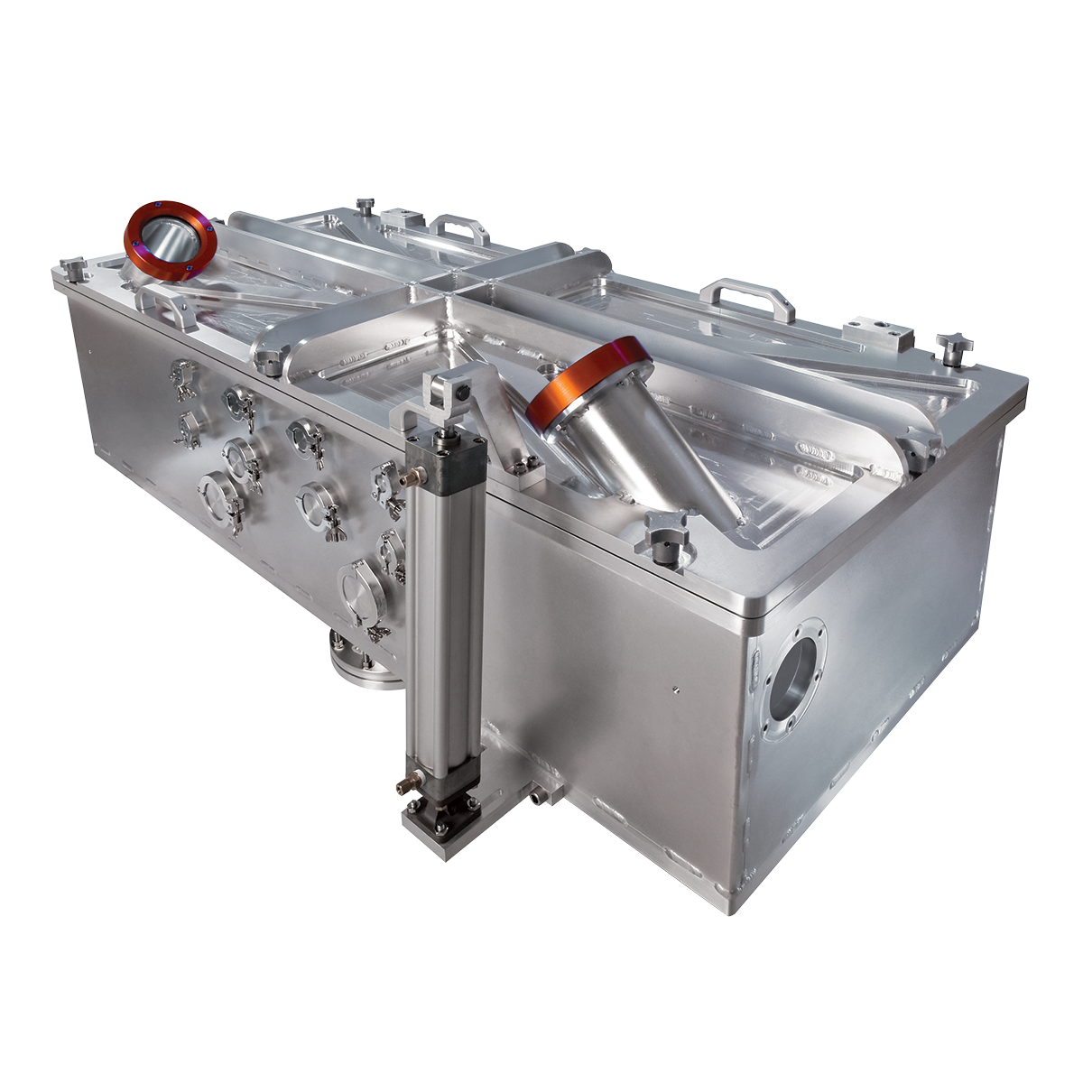 Rectangular aluminum chamber for NASA simulation of ballistic entry in planetary atmospheric conditions.