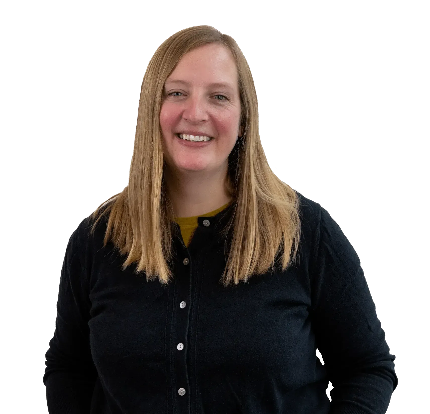 Sarah Gustner-Hewitt,  Operations Manager smiles and faces the camera.