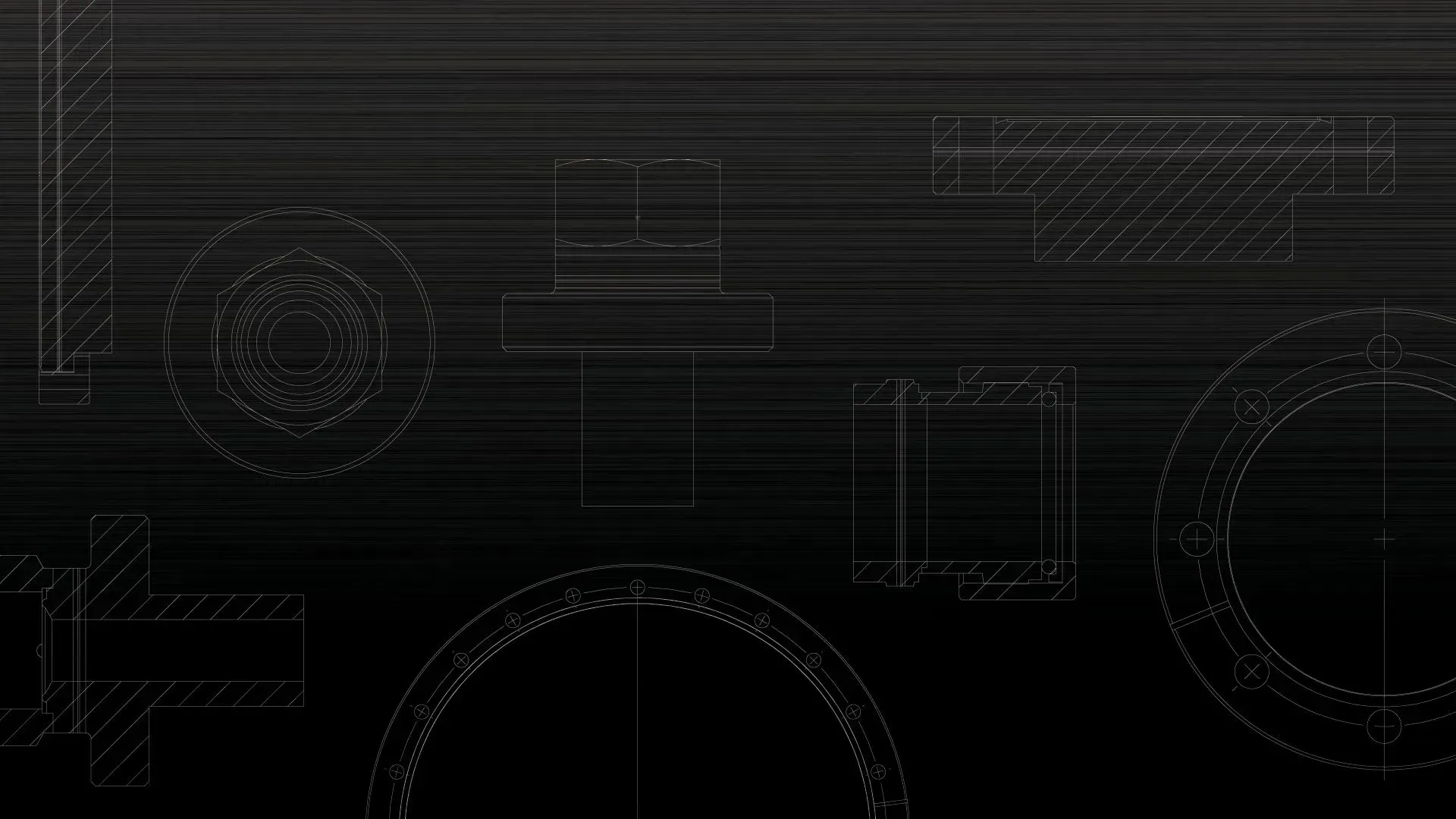 A black background with engineering drawings of Atlas flanges and fittings.