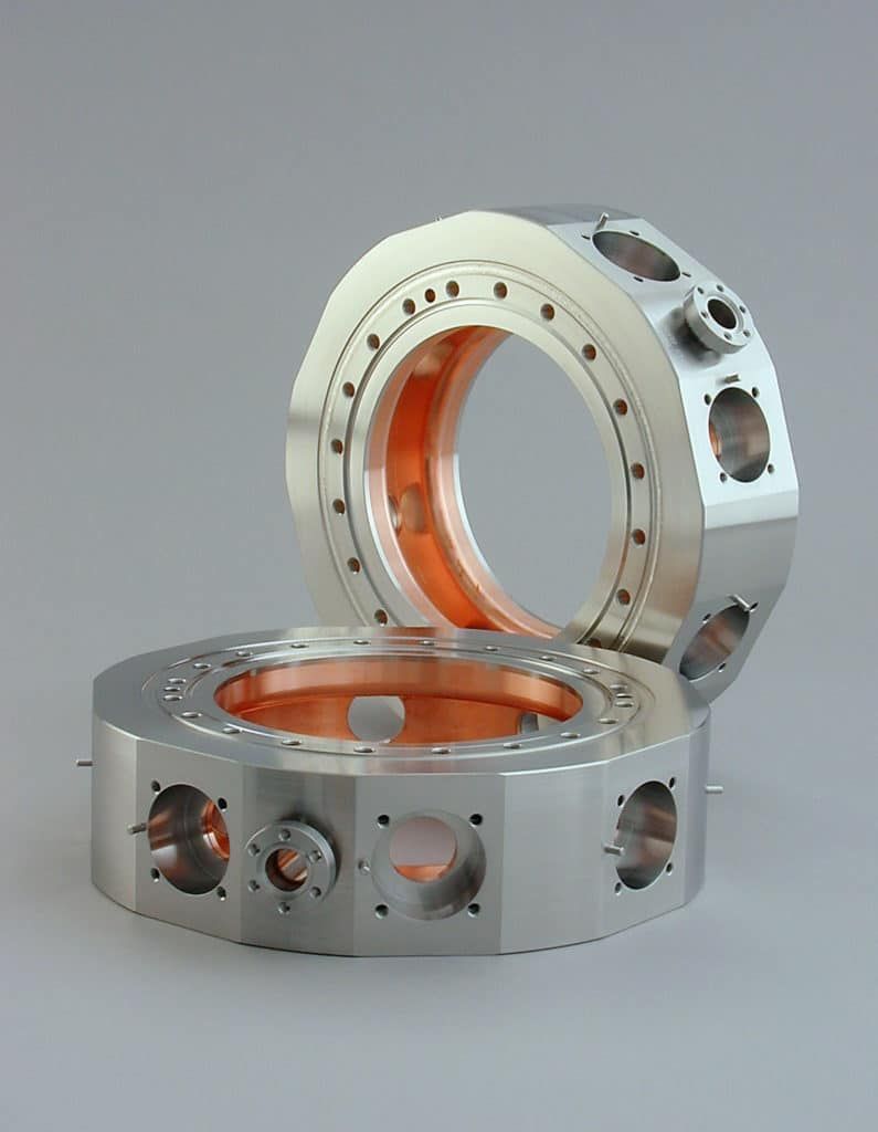 Bimetal copper-stainless water cooled beam position monitor for synchrotron applications.