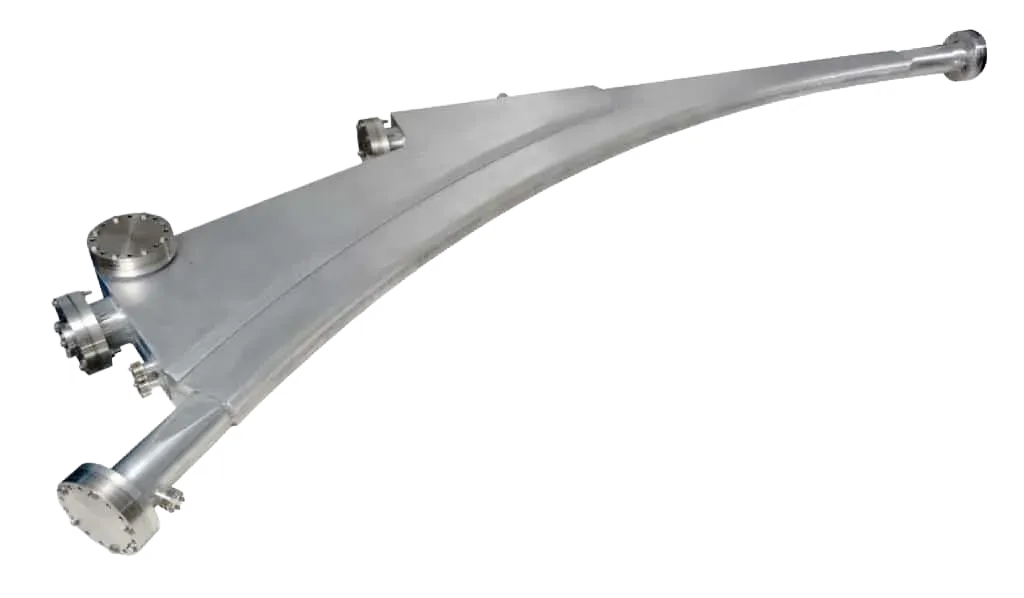 Large, approx 9-foot, dipole chamber with 2 ports for extracting x-ray light, used in synchrotron applications,