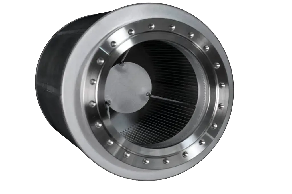 An aluminum housing with interior fins for UHV/XHV vacuum pumping via titanium sublimination.