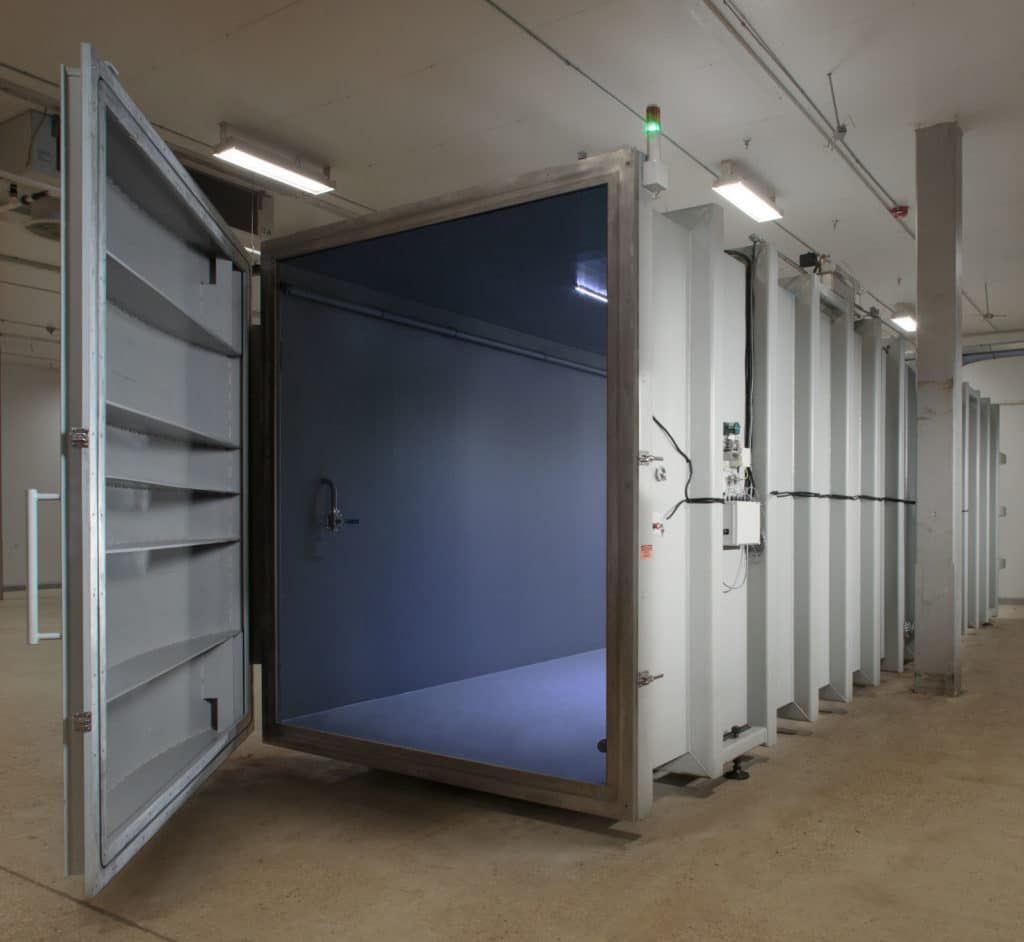 11 x 10 x 40-foot hypobaric chamber for storing fresh-cut flowers and other perishable plant materials. 