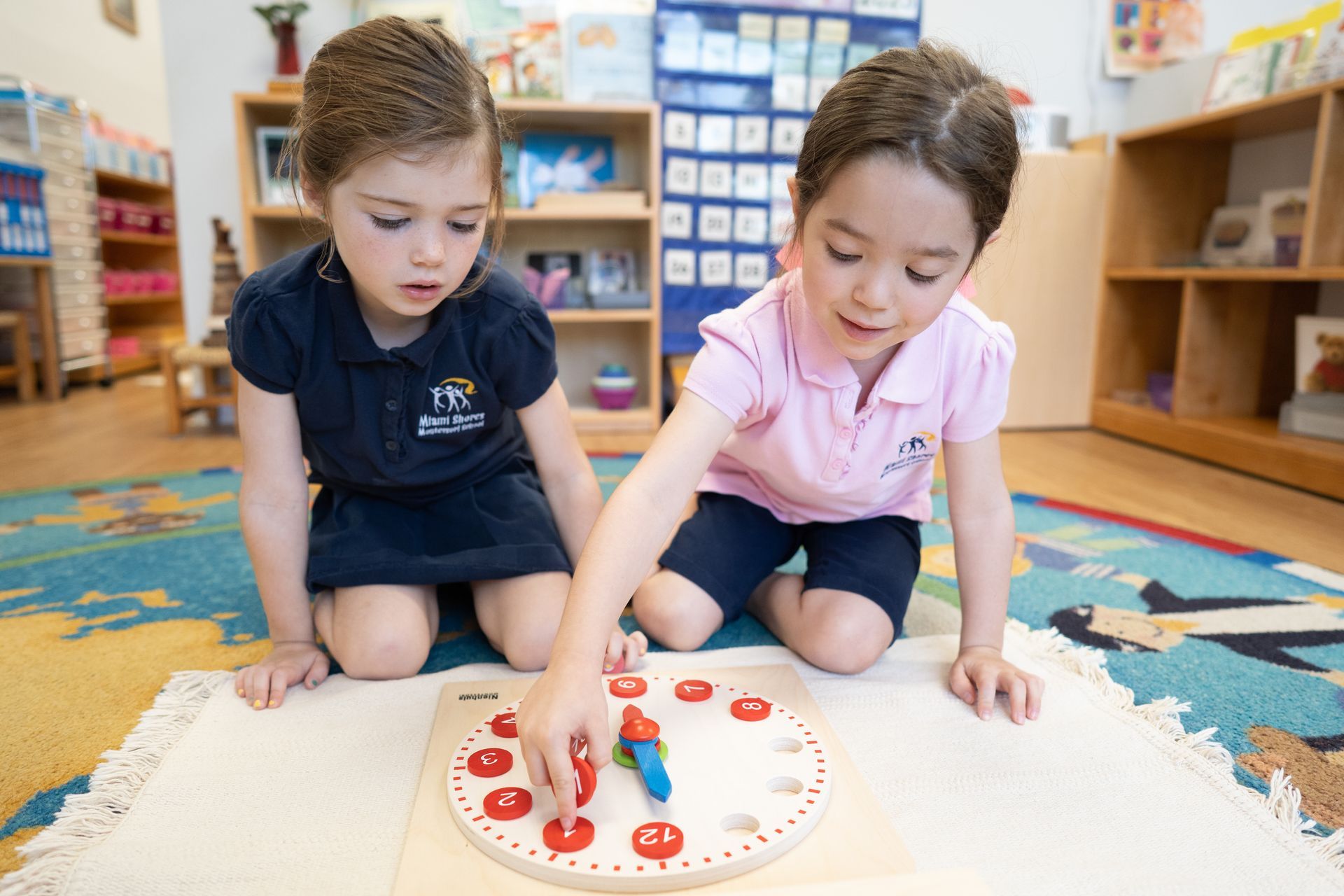 Child working with the Montessori movable alphabet