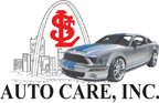 Auto Care, Inc. logo with a silver car and red building graphic