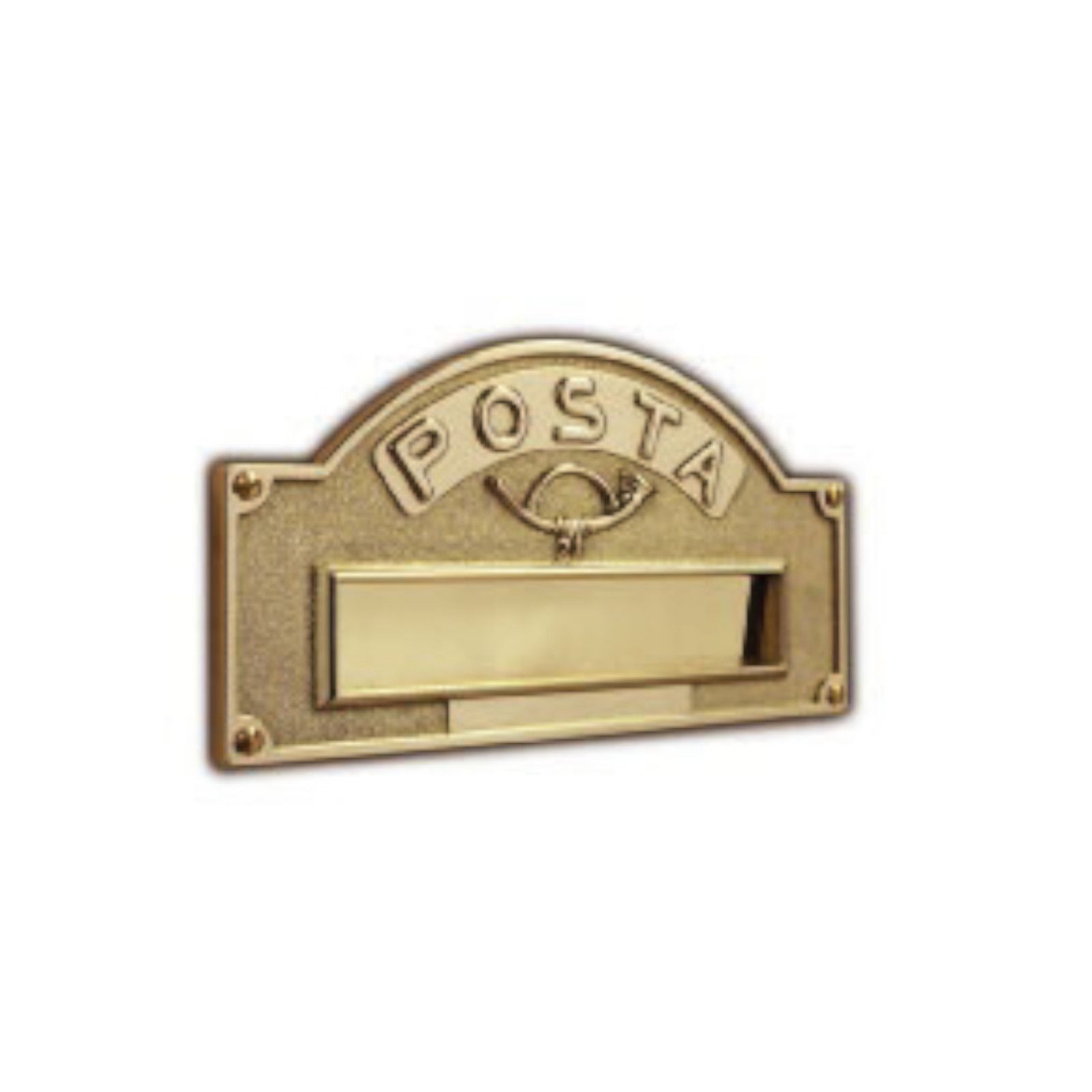 Cassetta postale in ottone con scritta
