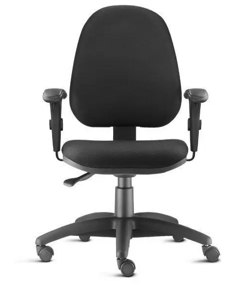 Cadeira-Giratória-Modelo-Diretor-Com-Encosto-Mais-Alto-Com-Mecanismo-Back-System-Para-Regulagem-Do-Encosto-E-Revestimento-Na-Cor-Preta-Com-Apoio-De-Braço-Com-Regulagem-De-Altura-Estrutura-Da-Cadeira-Preta-Com-Rodinhas-Em-Polipropileno