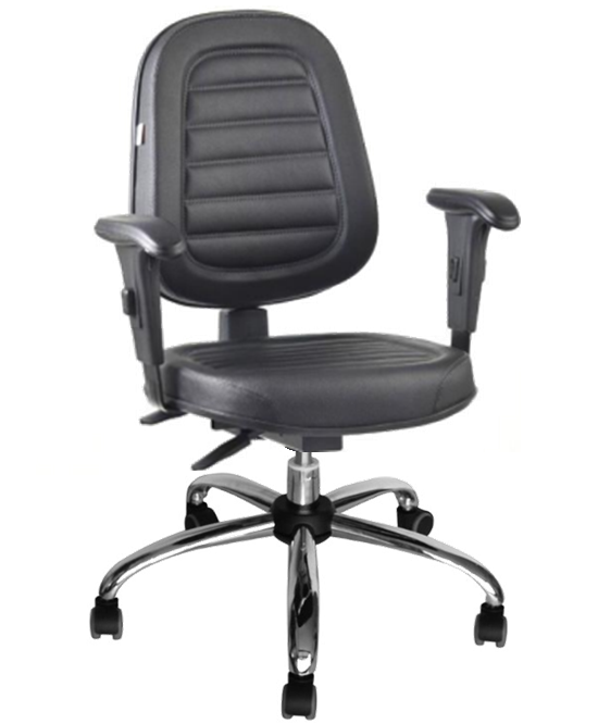 Cadeira-Giratória-Para-Home-Office-Diretor-Revestimento-Em-Corano-Com-Costura-Em-Alto-Relevo-Formato-X-Na-Cor-Preta-Com-Apoio-De-Braço-Com-Regulagem-De-Altura-Estrutura-Da-Cadeira-Cromada-Suporta-Até-120-Kg
