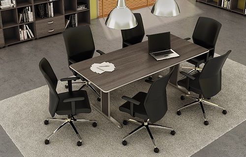 Mesa-De-Reunião-Retangular-4-Ou-6-Lugares-Tampo-Na-Cor-Madeirada-Com-Detalhes-No-Contorno-Na-Cor-Branca-Pés-De-Ferro-Modelo-Nadador