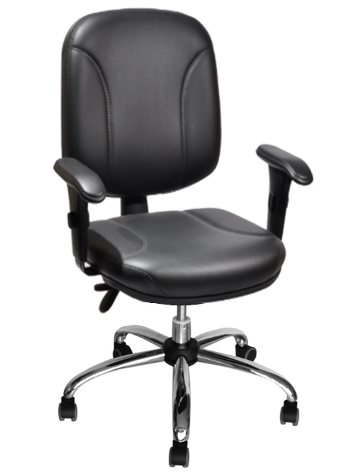 Cadeira-Para-Escritório-Giratória-Diretor-Com-Encosto-Fixo-Revestimento-Couro-Ecológico- Com-Costura-Em-Alto-Relevo-Modelo-U-Com-Apoio-De-Braço-Com-Regulagem-De-Altura-Estrutura-Da-Cadeira-Comada-Com-Rodinhas-Em-Polipropileno
