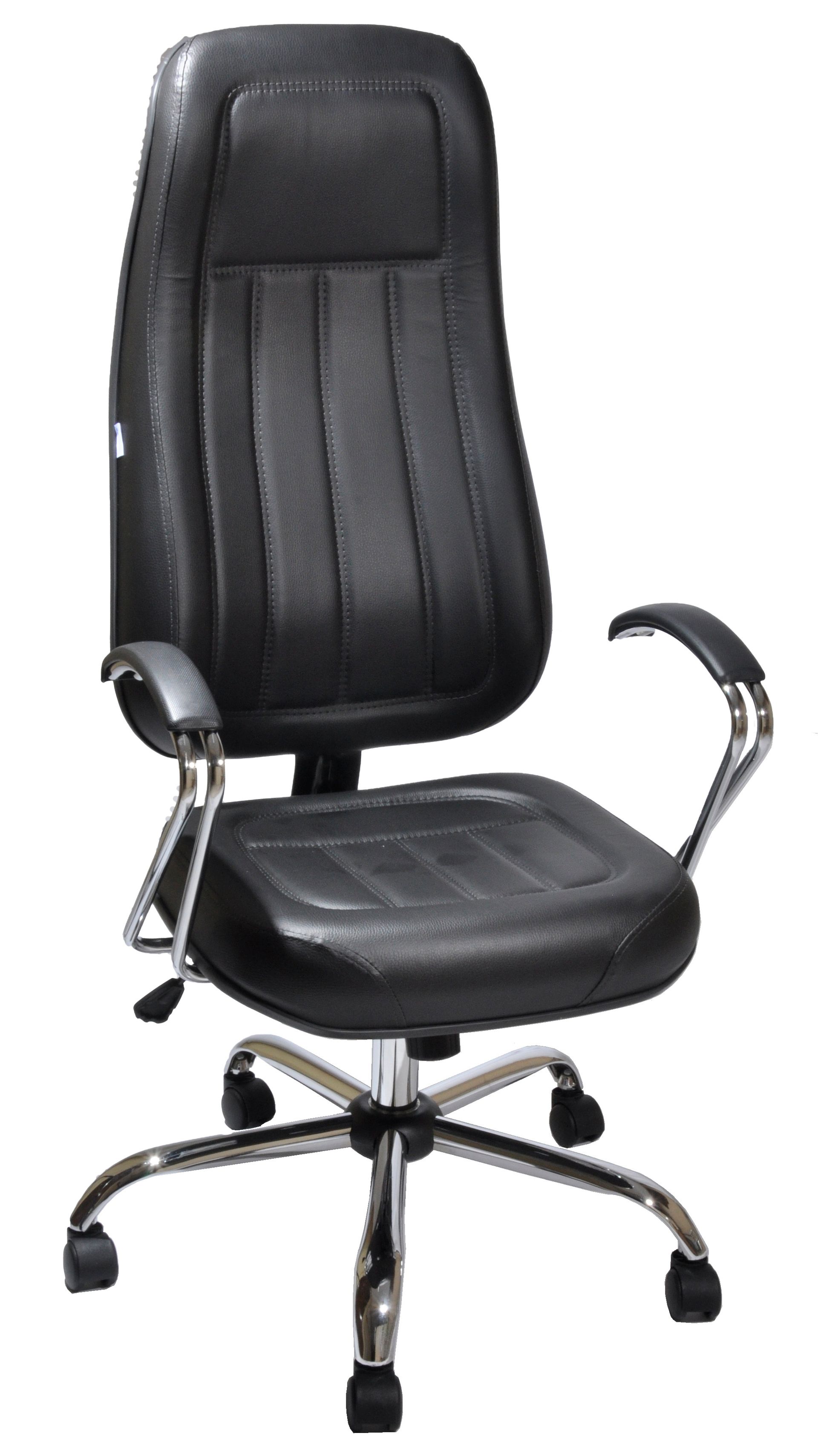 Cadeira-Giratória-Alto-Padrão-Modelo-Presidente-Com-Encosto-Super-Alto-Com-Apoio-De-Cabeça-Revestimento-Impermeavel-Com-Costura-Na-Vertical-Em-Alto-Relevo-Com-Apoio-De-Braço-Fixo-Modelo-Premium-Cromado-E-Apoio-Emborrachado-Estrutura-Da-Cadeira-Cromada-Indicado-Para-Usuarios-De-Até-120-kg