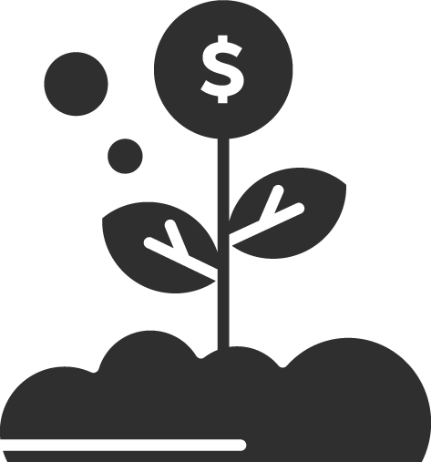 Una planta con un signo de dólar creciendo en ella.