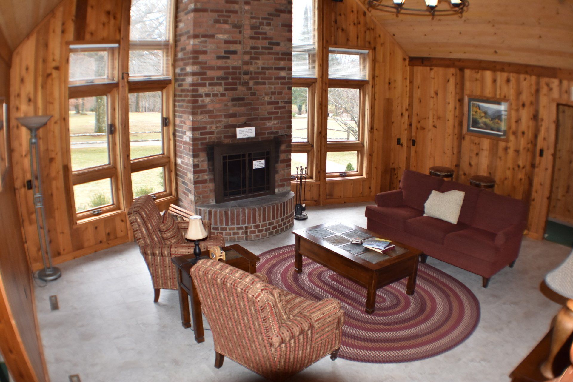 sitting room with fire