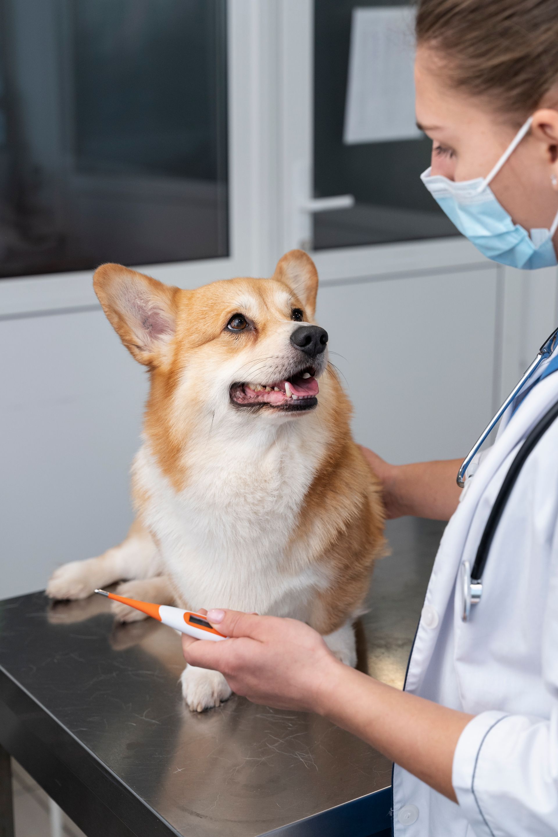 veterinarian taking care pet