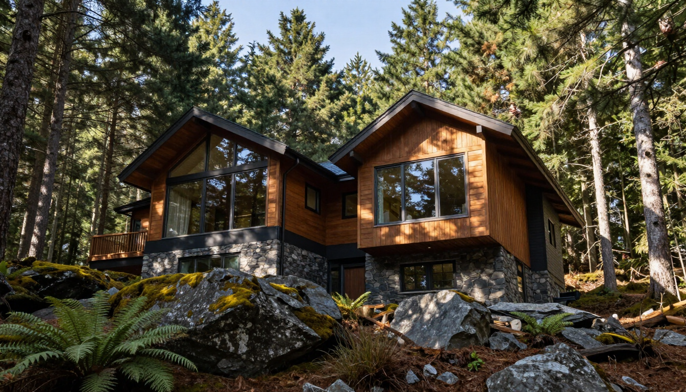 Mountain home in Weaverville with forest