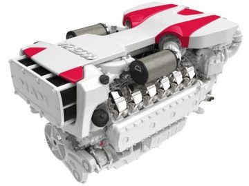 Red and White Engine Model With Exposed Silver Components — ElectroMech Machine in Woolner, NT