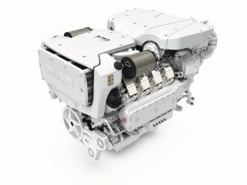White and Silver Car Engine Isolated on a White Background — ElectroMech Machine in Woolner, NT