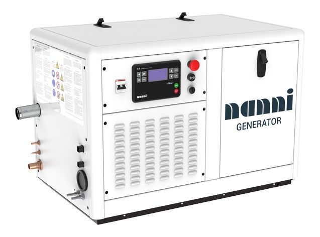 White Portable Generator With Control Panel and Wheels, Shown in Side View — ElectroMech Machine in Woolner, NT