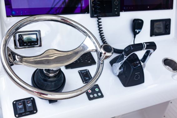 A Close Up of a Steering Wheel on a Boat — ElectroMech Machine in Woolner, NT