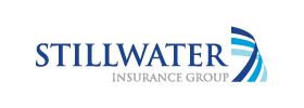 Stillwater Insurance Group logo in blue with stylized striped accent