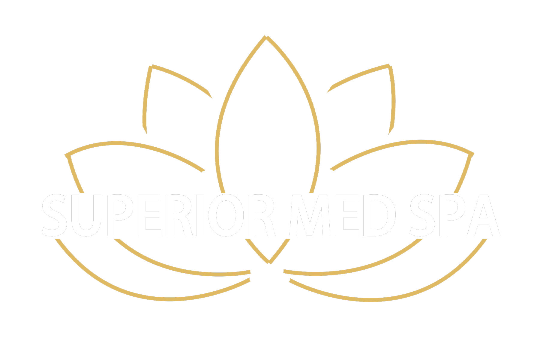 Golden lotus flower with white text 