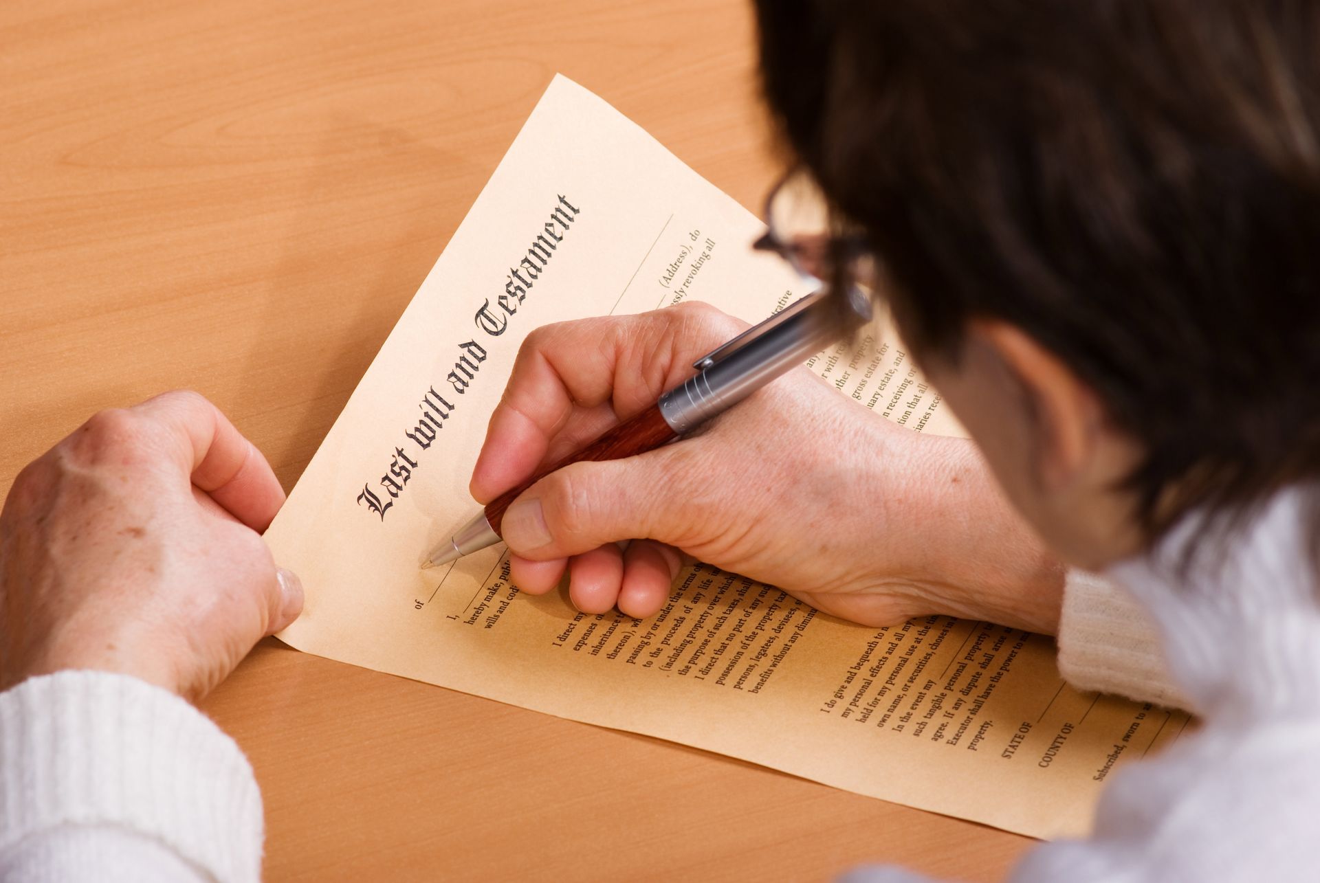 Signing of Last Will Document
