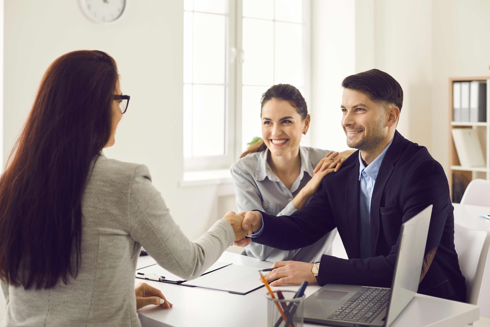 Lawyer Talking to Her Clients