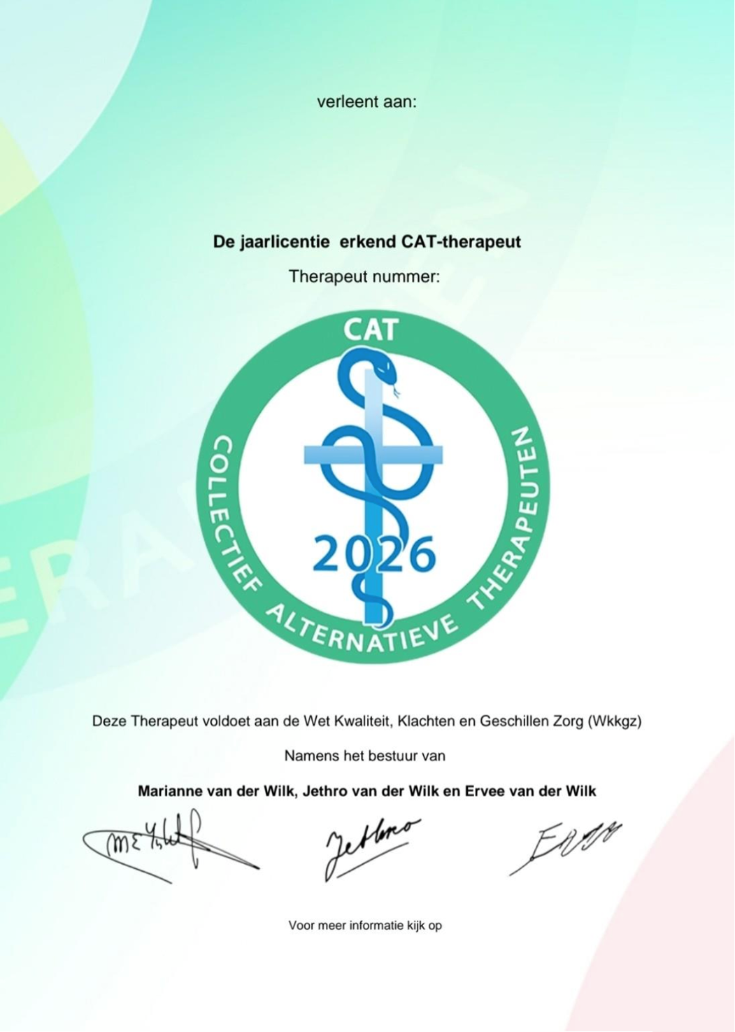 Erkend CAT-therapeut