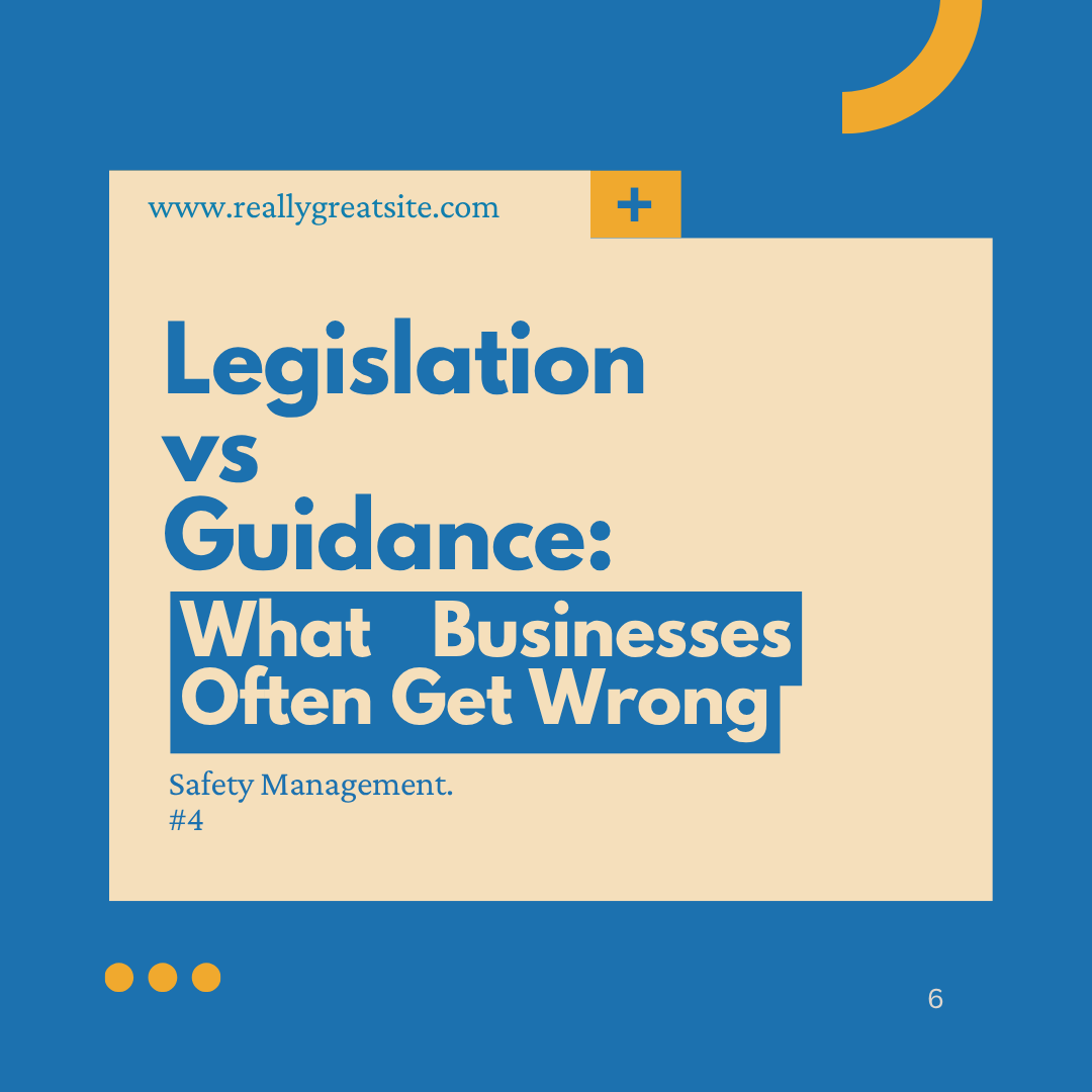 Illustration showing the difference between health and safety legislation, guidance, and approved co