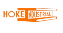 Orange logo for Hoke Industrial, with text overlapping a stylized "H" shape.