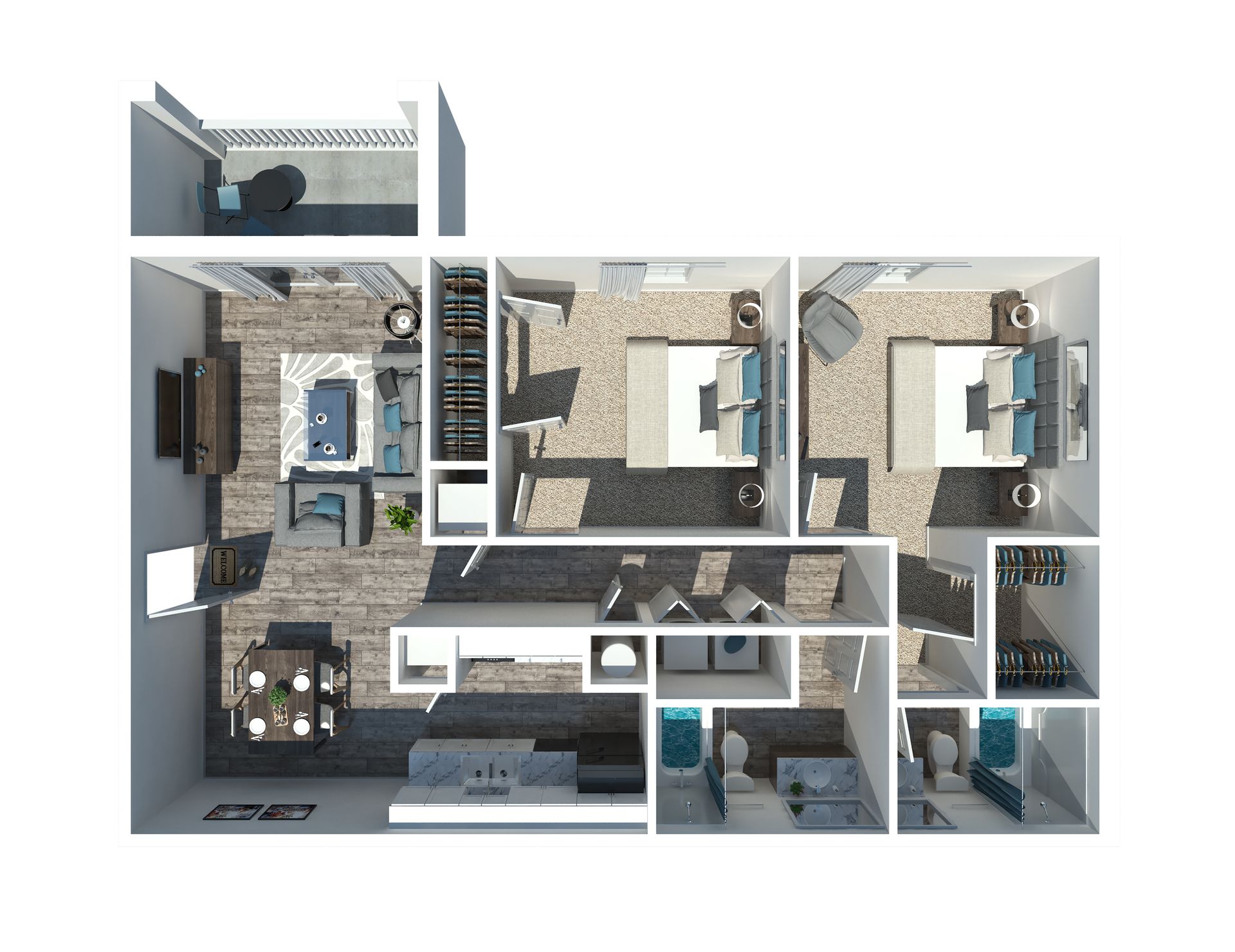 2 Bedroom East Large