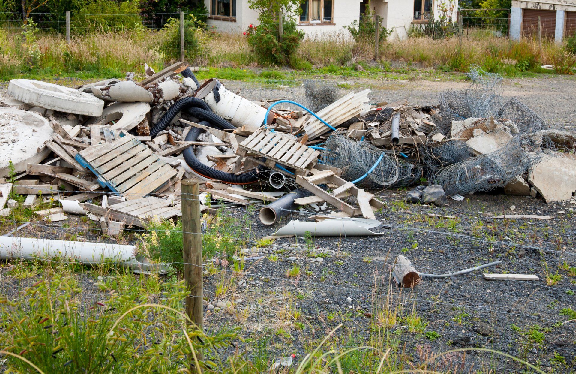 garbages in the yard
