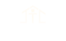 Off-white house outline with a cross in the center.
