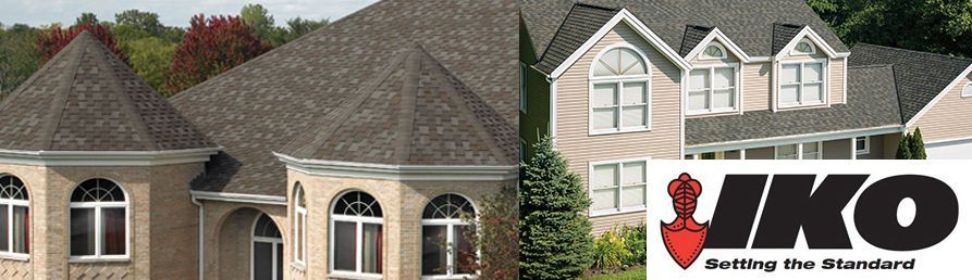 A picture of a house next to a iko logo
