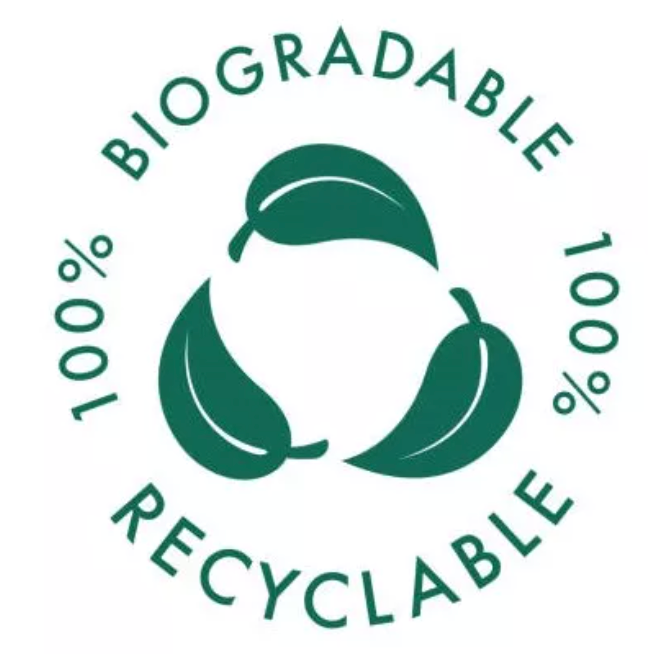 Green circular logo with three leaves,