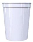 White plastic bucket with a metal rim on a white background