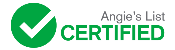 Angie’s List Certified badge with green checkmark icon and green “CERTIFIED” text