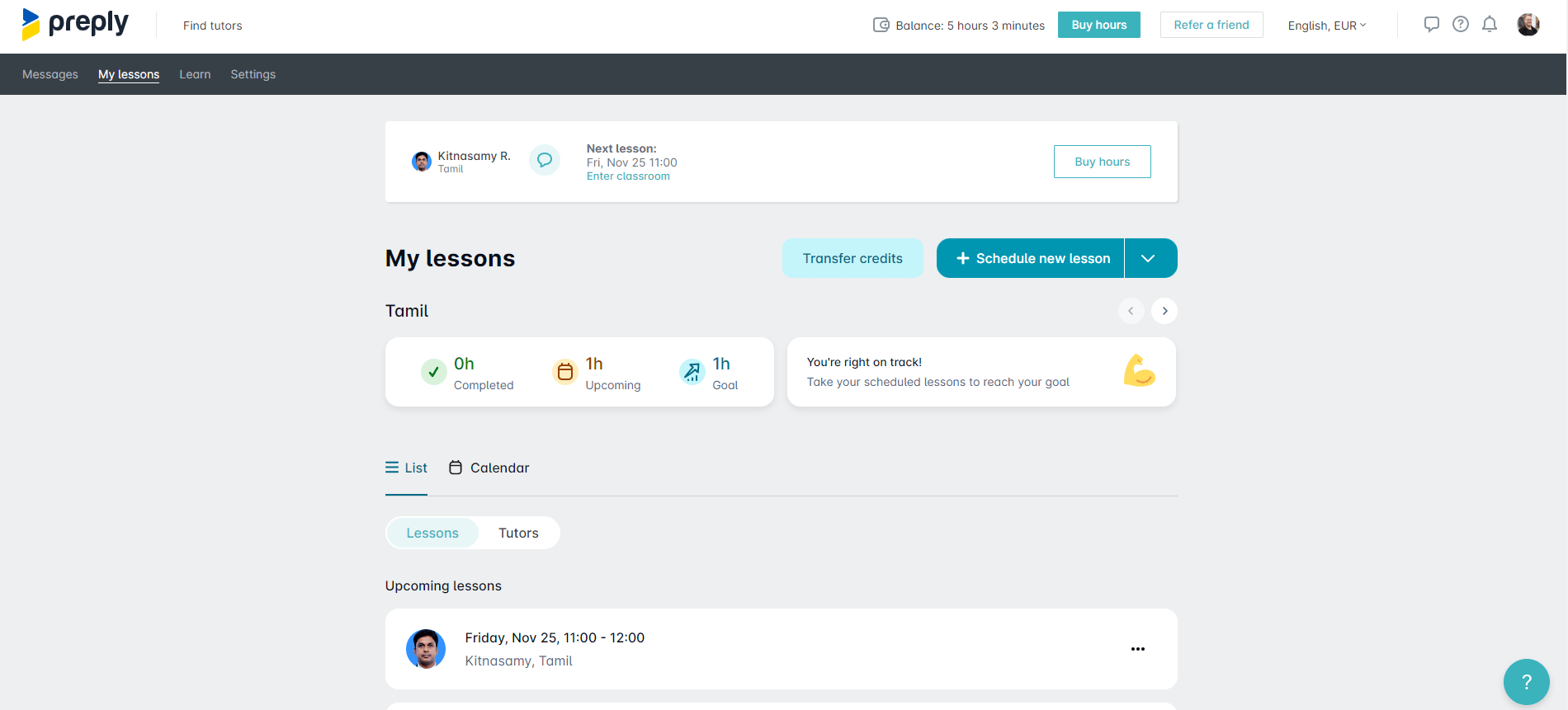 preply dashboard