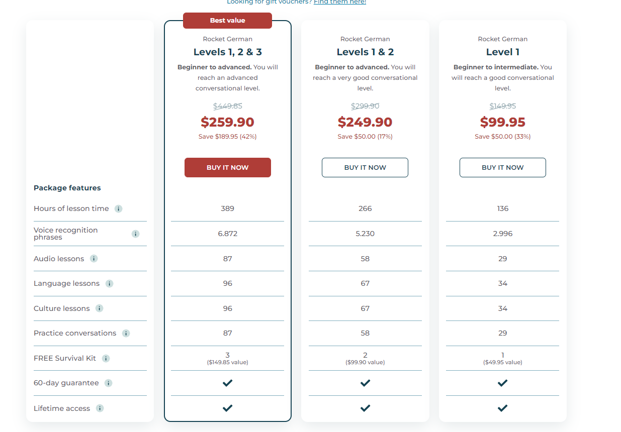 Rocket Languages Discounted prices