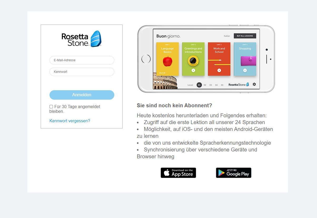 Rosetta Stone login