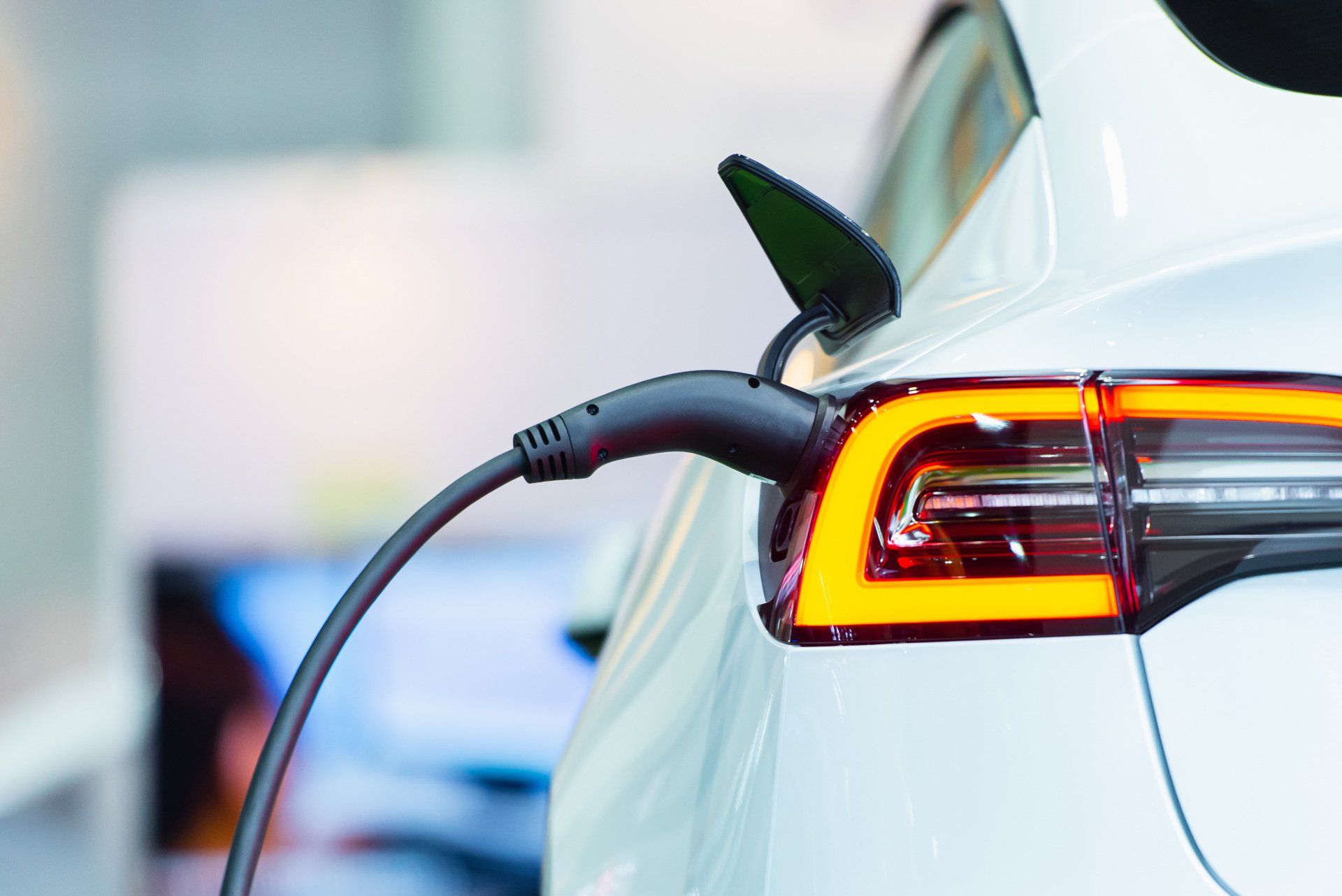 an electric car being charged