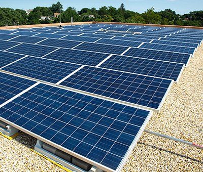 solar panels on a roof
