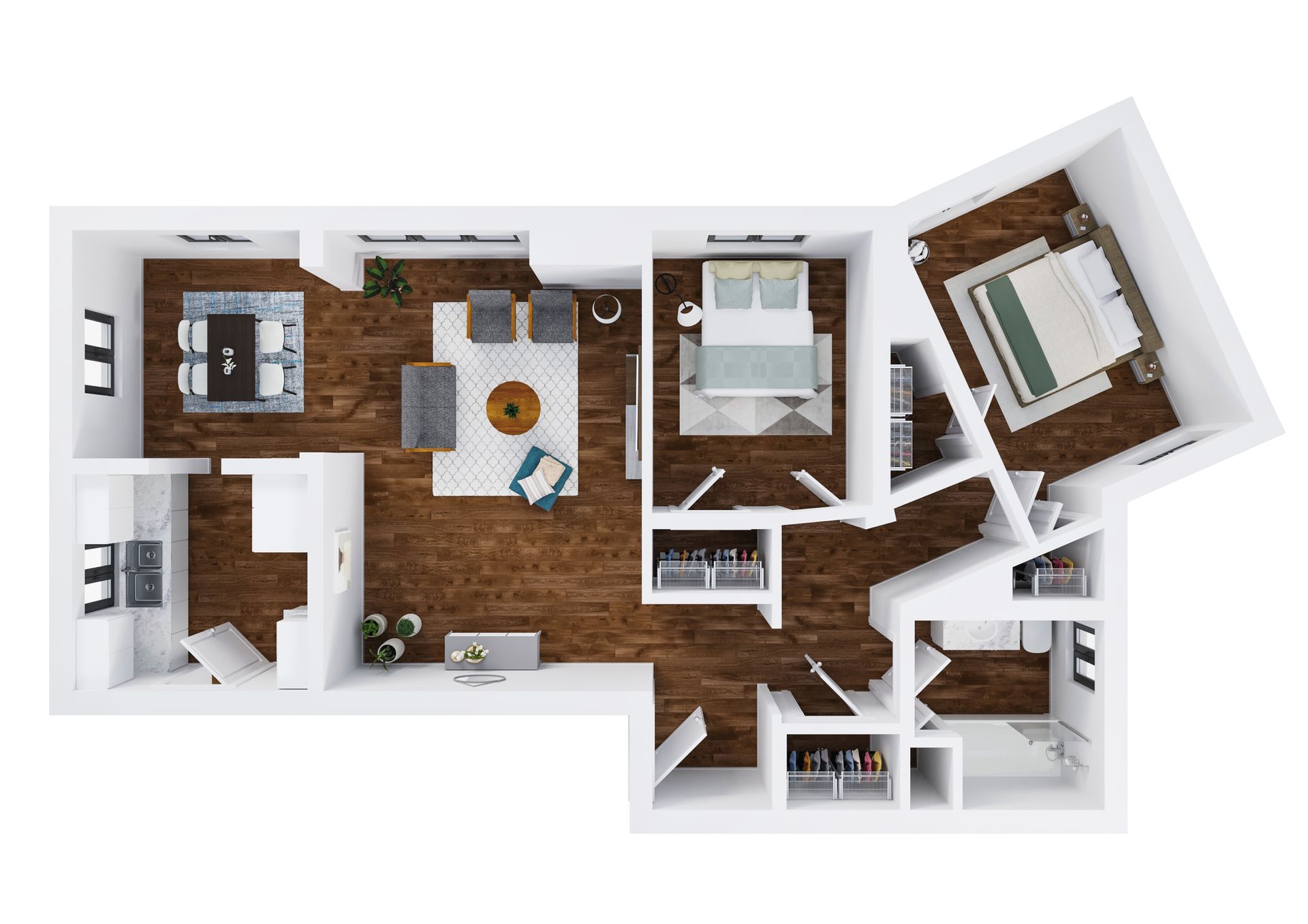 1 BED, 1 BATH Floor Plan