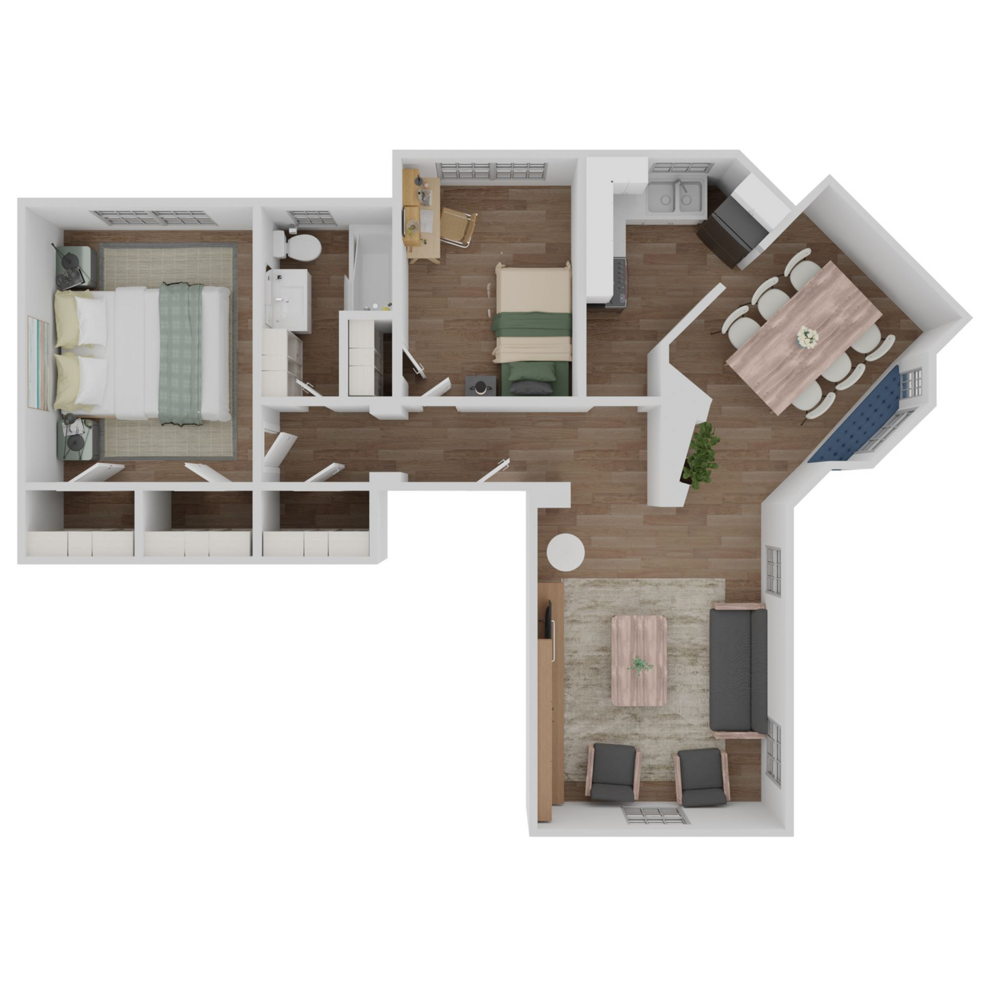 1 BED, 1 BATH Floor Plan