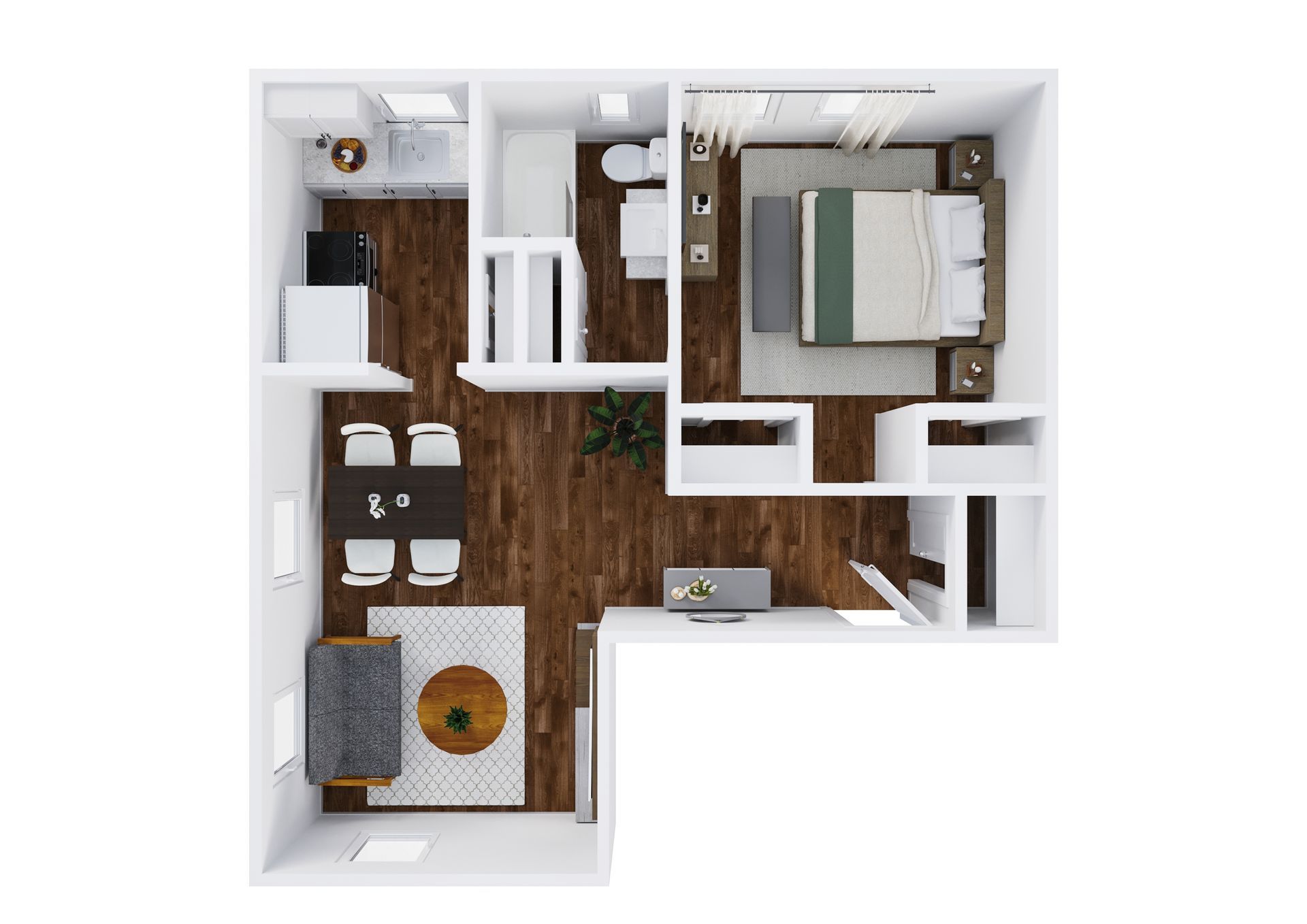 1 BED, 1 BATH Floor Plan