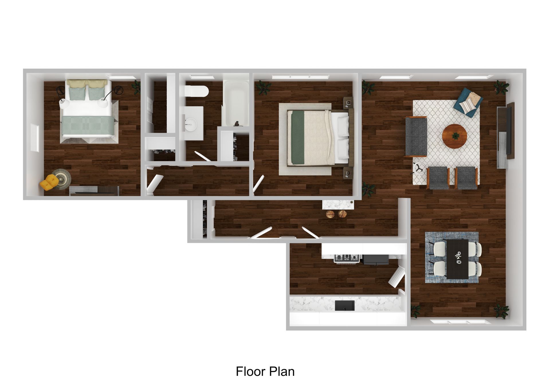 1 BED, 1 BATH Floor Plan