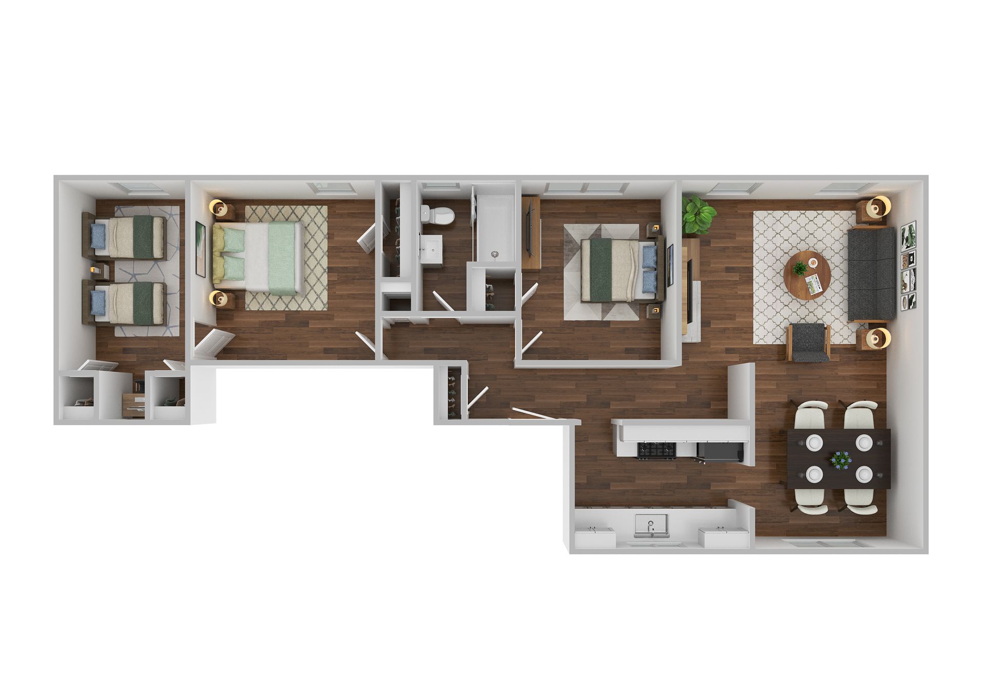1 BED, 1 BATH Floor Plan