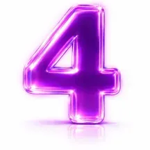 Glowing purple number 