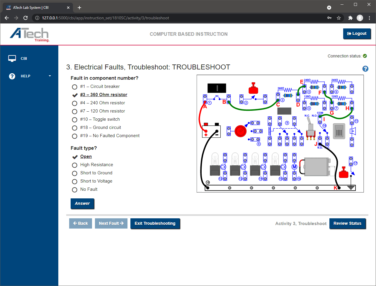 A computer screen shows a diagram of a circuit.