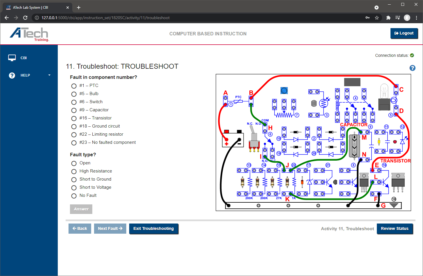 A computer screen shows a diagram of a circuit.